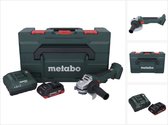 Metabo W 18 L BL 9-125 Snoerloze haakse slijper 18 V 125 mm borstelloos + 1x accu 4.0 Ah + lader + metaBOX