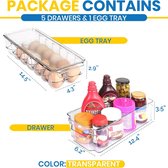 Opbergbakken Bijkeuken (Transparant) - Set van 8 containers (8 middelgrote opbergbakken) Opslag voor keuken, bijkeuken, kasten, aanrecht en koelkast - BPA-vrij
