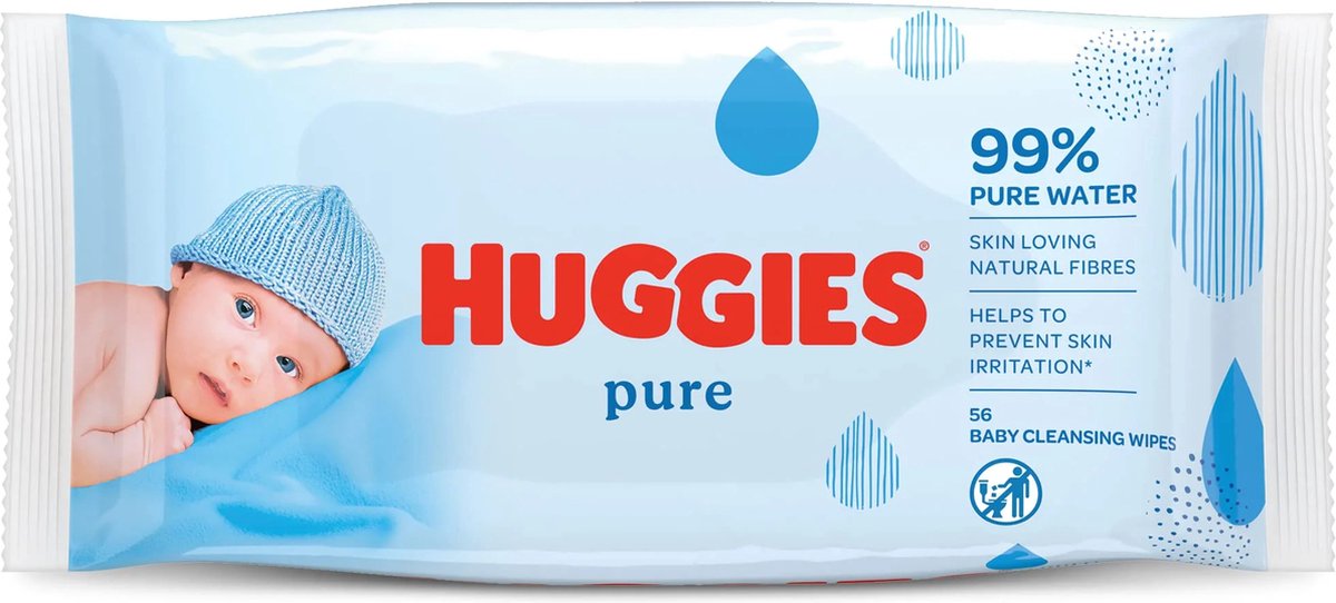Goedkoopste Huggies - Pure - Billendoekjes - 56 babydoekjes - 1 x 56