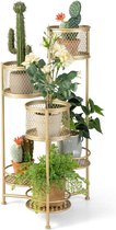 SureDeal® - Inklapbare Gouden Plantstandaard - 6 Niveaus - Plantenrek - Bloempotstandaard - Woonkamer - Huiskamer - Tuin - Dressoir