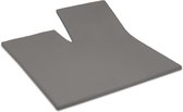 YOON hoeslaken katoensatijn enkele split donkergrijs - 200x220 cm - GOTS gecertificeerd 100%