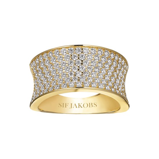 Sif Jakobs Felline Dames Ring Gouden plating/Zilver - Goud - 16.50 mm / maat 52