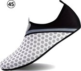Livano Waterschoenen Voor Kinderen & Volwassenen - Aqua Shoes - Aquaschoenen - Afzwemschoenen - Zwemles Schoenen - Wit - Maat 45