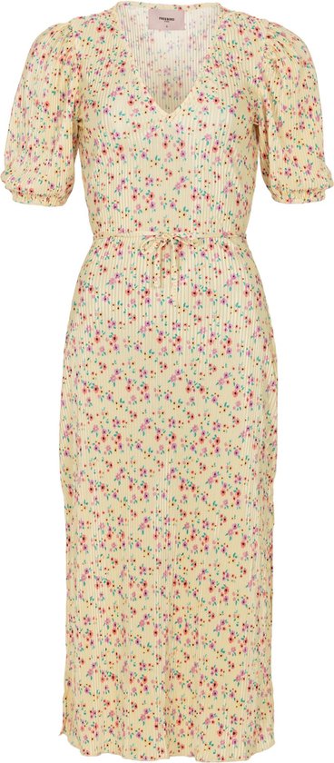 Freebird Jurk Dress Gayla Jer Plis Flow Yel 24 2 1677 Flower Yellow Dames Maat - M