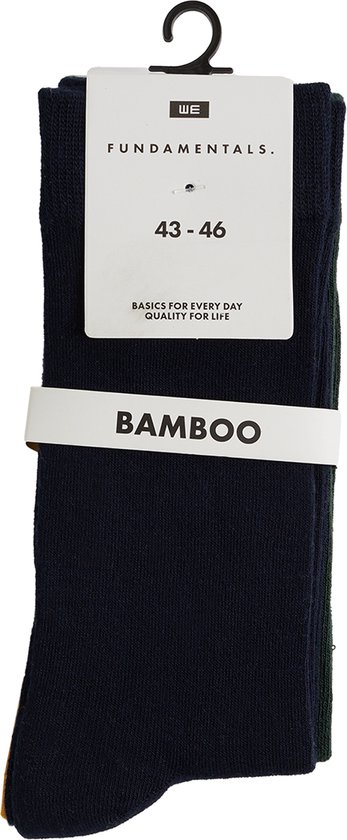 WE Fashion Heren sokken van bamboemix, 3-pack