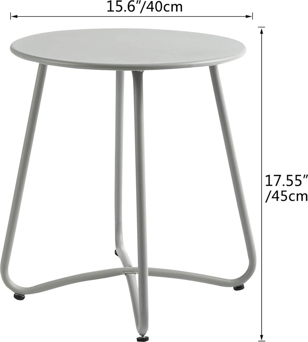 Equivera Bijzettafel Buiten - Bijzettafel Tuin - Salontafel Buiten - Salontafel Tuin - Koffietafel Buiten - Voor Binnen en Buiten - Must Have Voor Jouw Tuin! Grijs