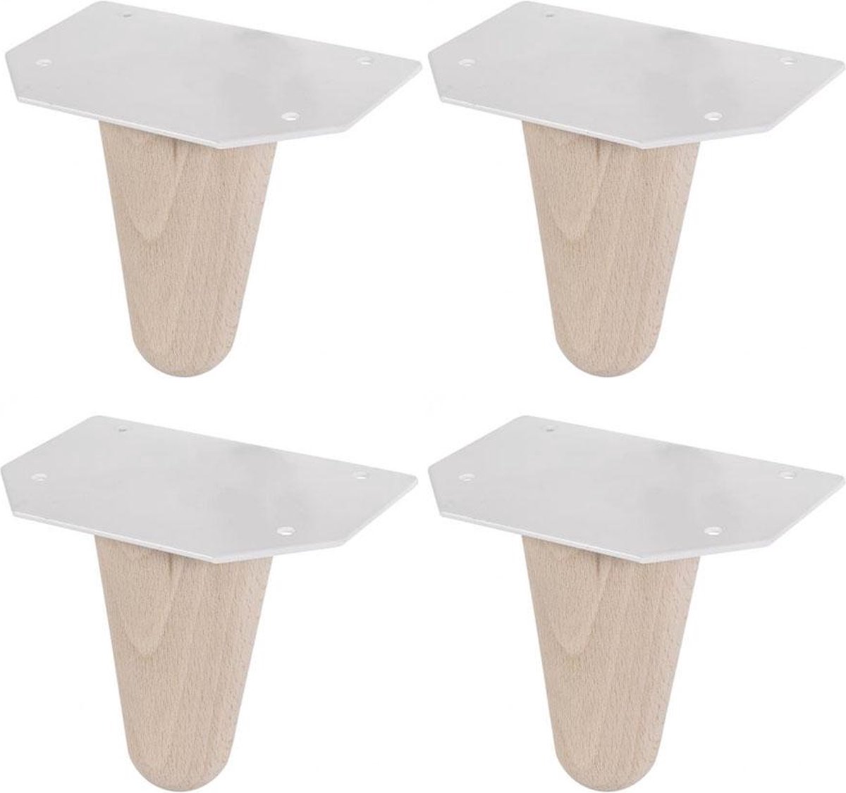 FLE - Meubelpoot conisch Ø 3 cm en hoogte 10 cm van massief hout - 4 stuks