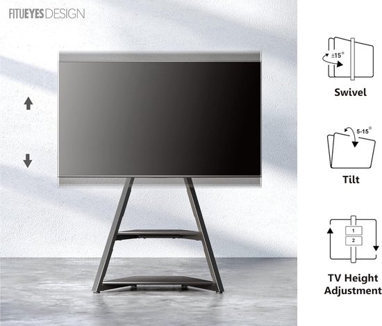 FITUEYES Design TV Meubel met Wielen: Stijlvol en functioneel voor uw woonkamer