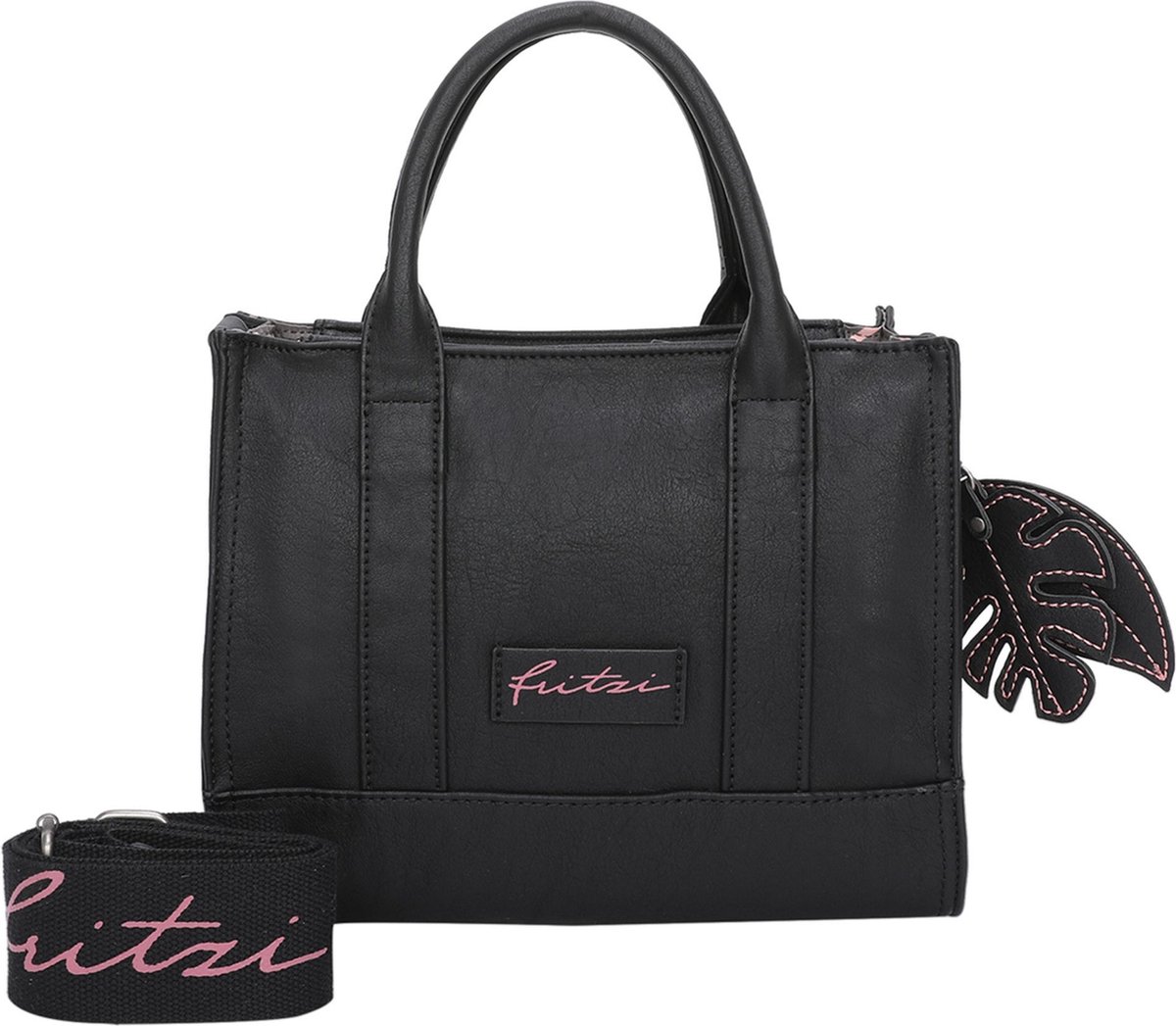 Fritzi aus Preußen Schoudertas Handtas Eco Square Crossbody Bag Black Zwart