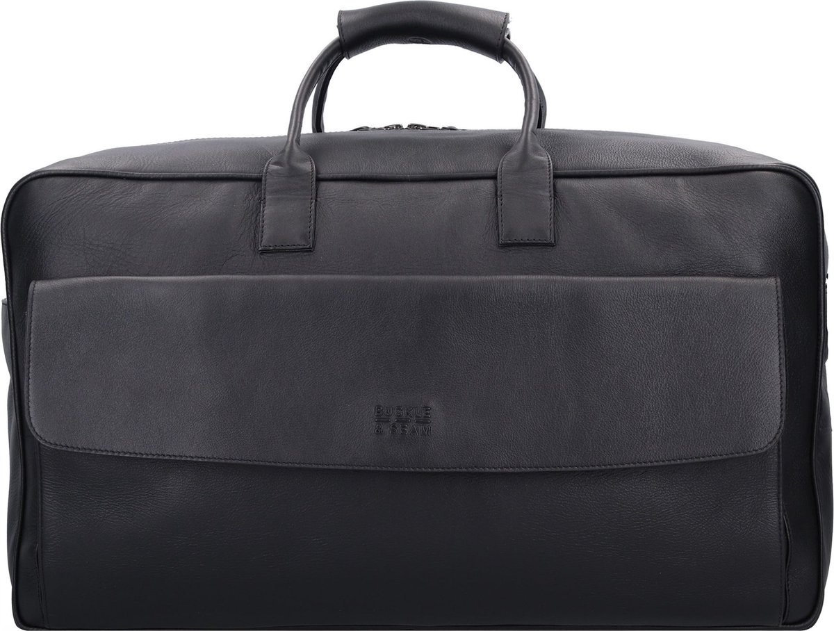 Buckle & Seam Canarische weekender reistas leer 48 cm - black