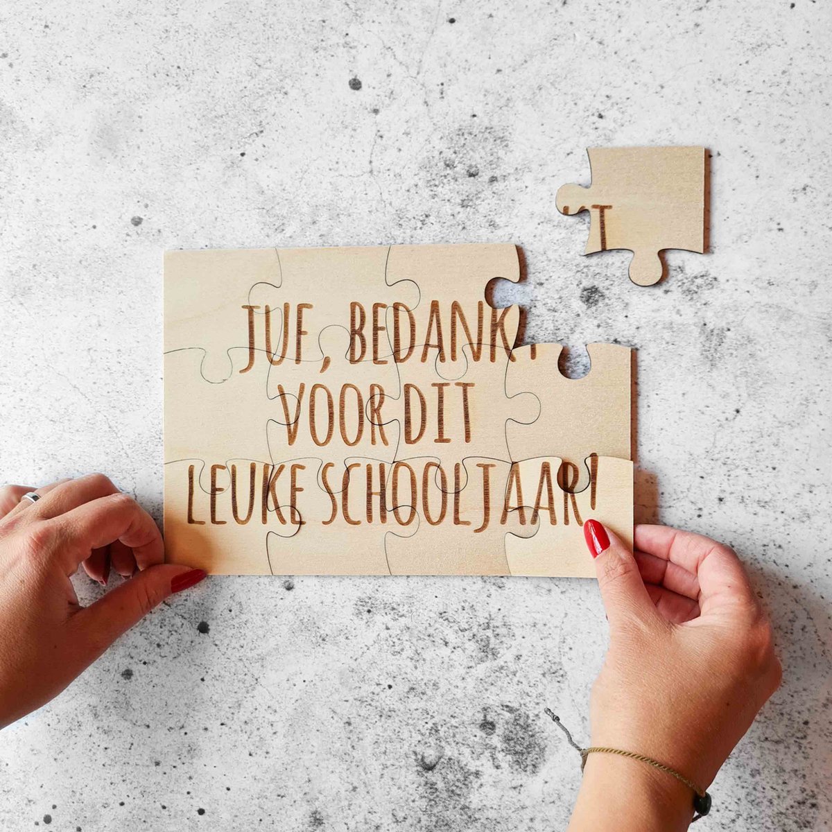 Houten puzzel A5 | Juf, bedankt! | cadeau einde schooljaar