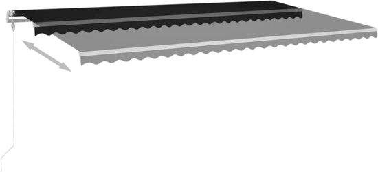 vidaXL Auvent vidaXL avec LED et capteur de vent 600x350 cm Anthracite