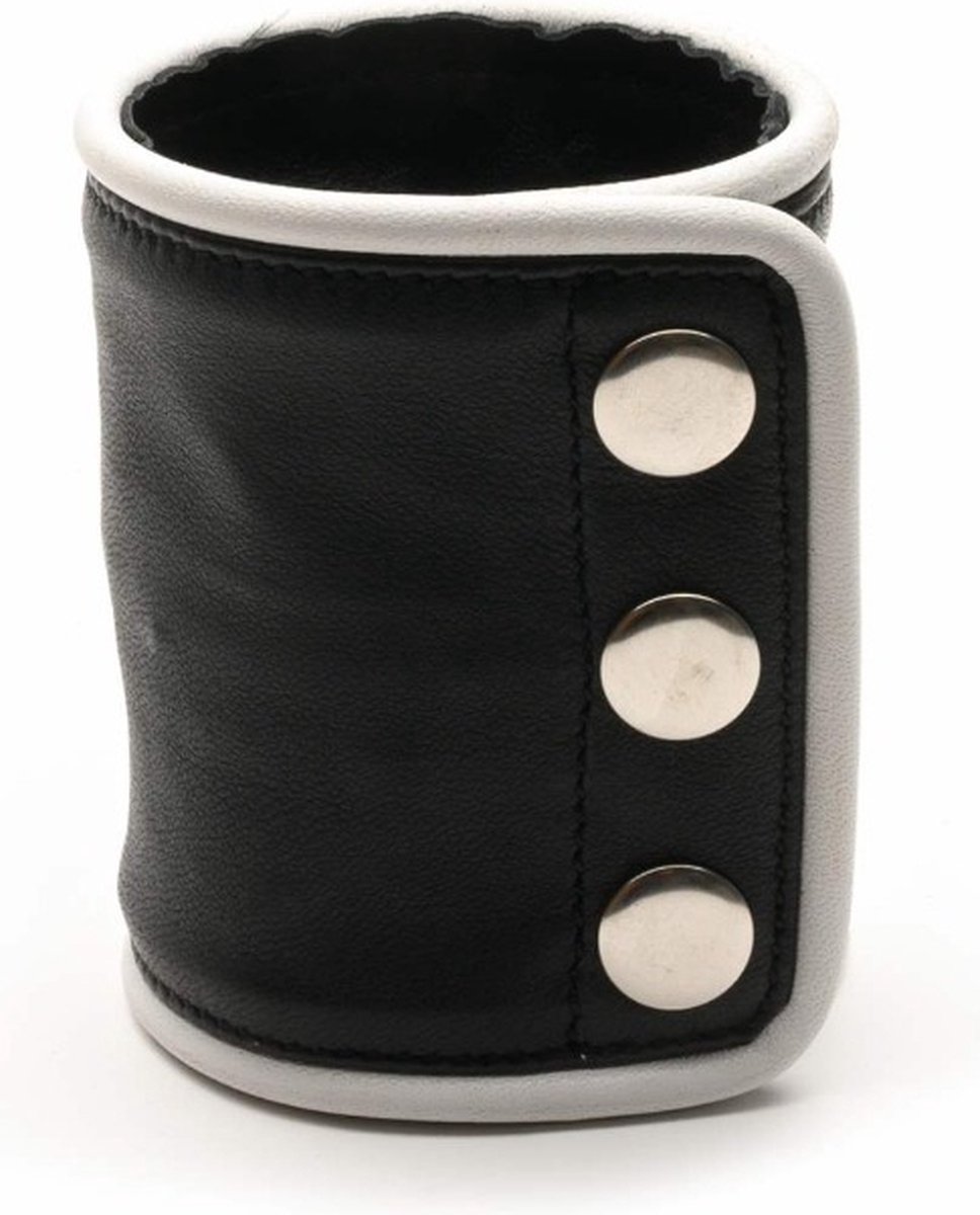 Goedkoopste 665 Leather - Leren Pols Portemonnee - Zwart Wit - Wrist Wallet Zip Black White