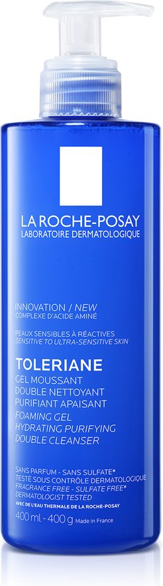 La Roche-Posay Toleriane Gel Nettoyant Moussant - au Complexe de Niacinamide et d'Acides Aminés - pour Peaux Sensibles - 400 ml