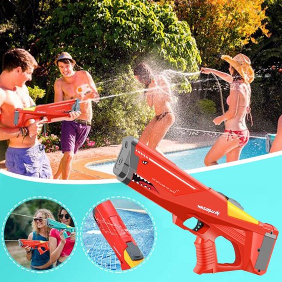 pistolet à eau - Pistolet à eau électrique - Pistolet à eau automatique - Rouge - Jouets de plein air