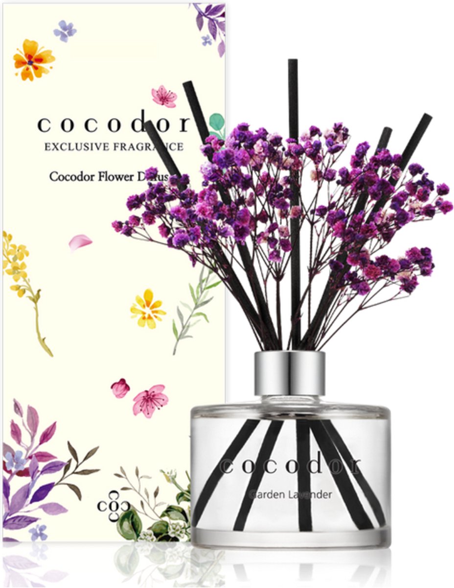 Cocodor Geurstokjes met paarse droogbloemen Garden Lavender - 200 ml