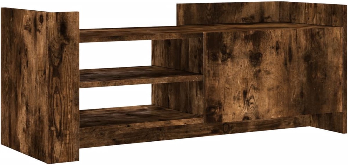vidaXL - Tv-meubel - 100x35x40 - cm - bewerkt - hout - gerookt - eikenkleurig