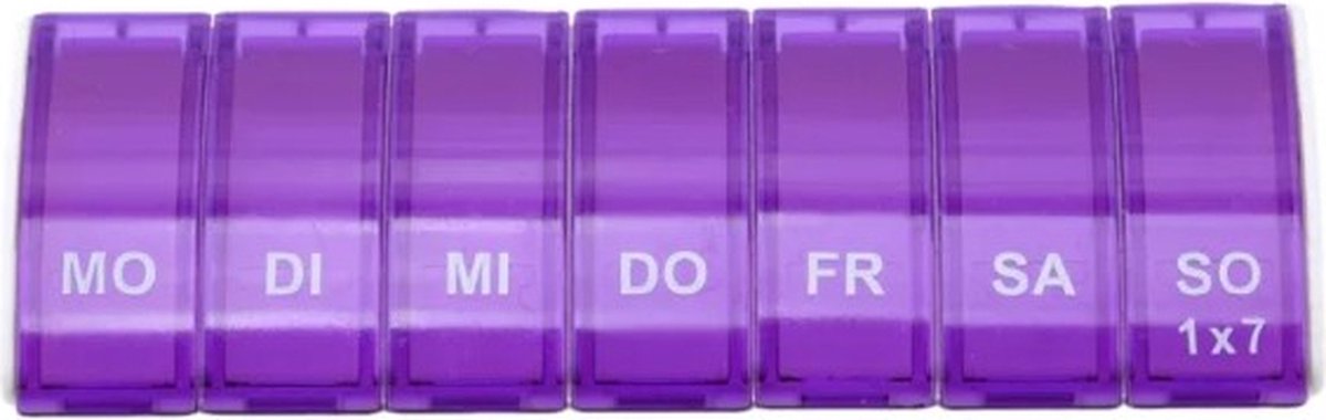 Goedkoopste Go Go Gadget - Pillendoos - 7 compartimenten - Medicijndoos - Medicatie op reis - Paars