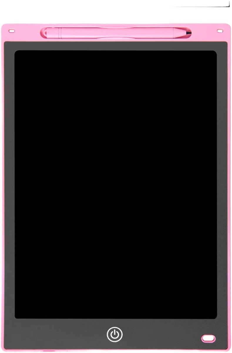Niba Kinder Tekentablet roze - 12 inch/30,5 centimeter - Single color scherm - Eindeloos plezier - Inclusief Batterij, Stylus en Vergrendelbare Wisbescherming