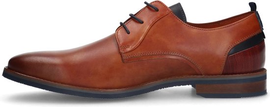 Van Lier - Homme - Chaussures à lacets en cuir cognac - Taille 43