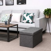 Banc de rangement pliable 80 L avec couvercle à charnière, capacité de charge 300 kg