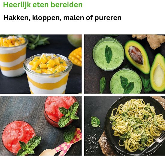 Staafmixer Set - Hakmolen - Groentesnijder - Soepmaker - Draadloos - Zwart van Merkloos — afbeelding 4