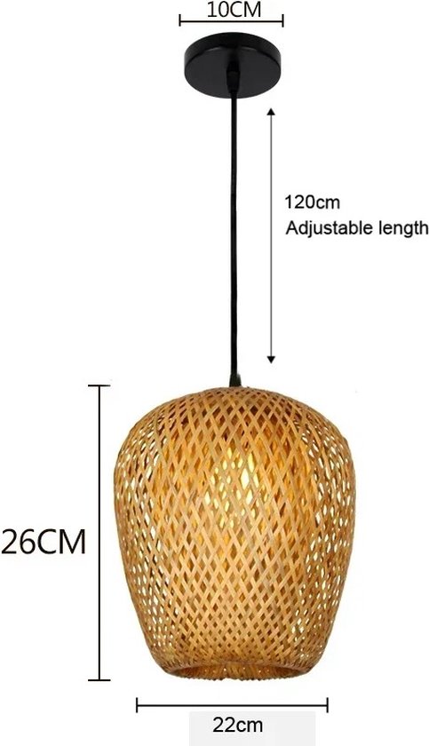 APLIK Rotan Geweven Hanglamp Lampenkap In Japanse Stijl Metalen Retro Hanglamp Met Lantaarn Voor Binnen Natuurlijke Handgemaakte Hangende Plafondlamp Voor Woonkamer Slaapkamer En Badkamer