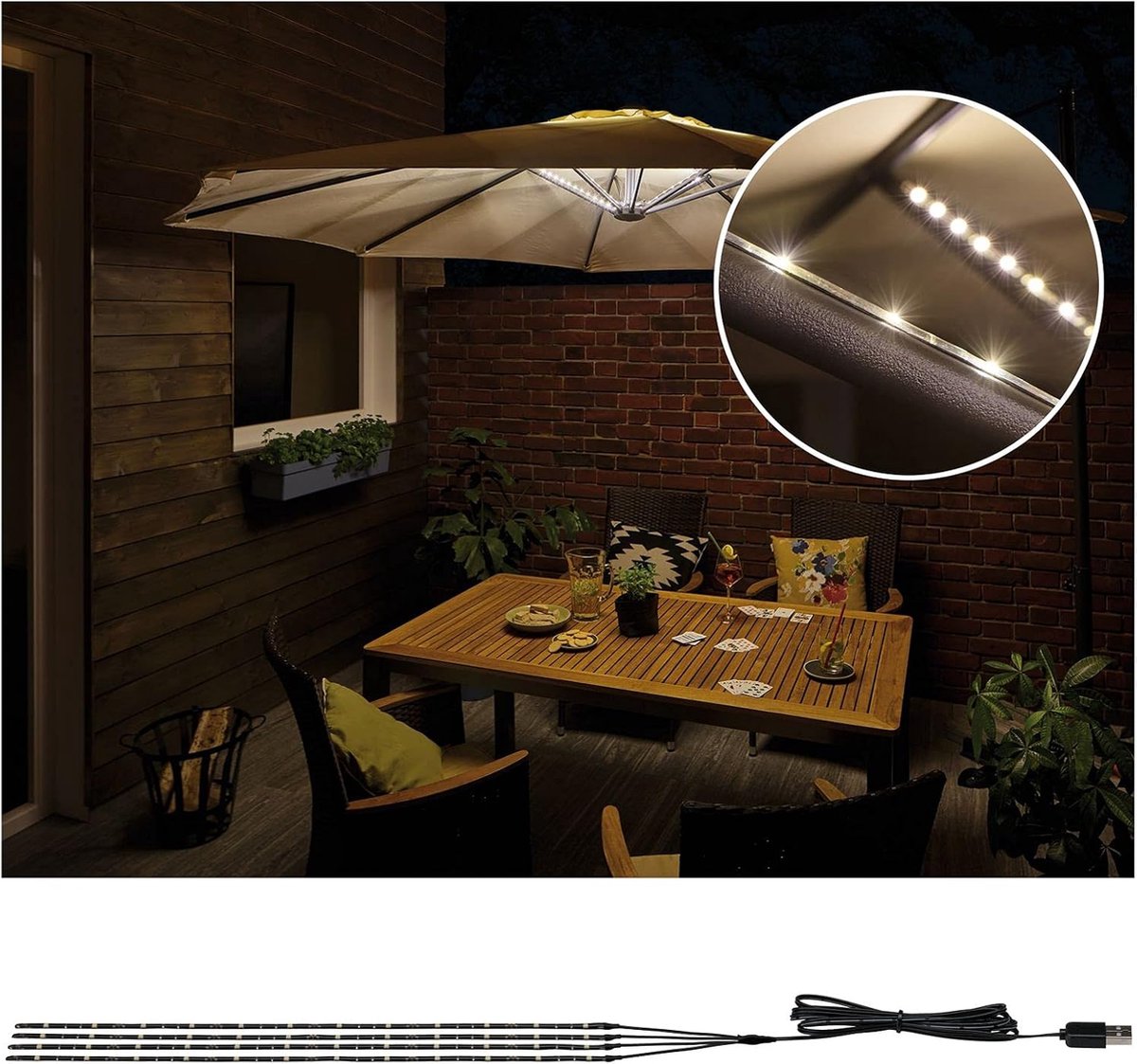 Parasol Verlichting - Parasolverlichting - Partytent Verlichting - Parasol Lamp - Tuinverlichting