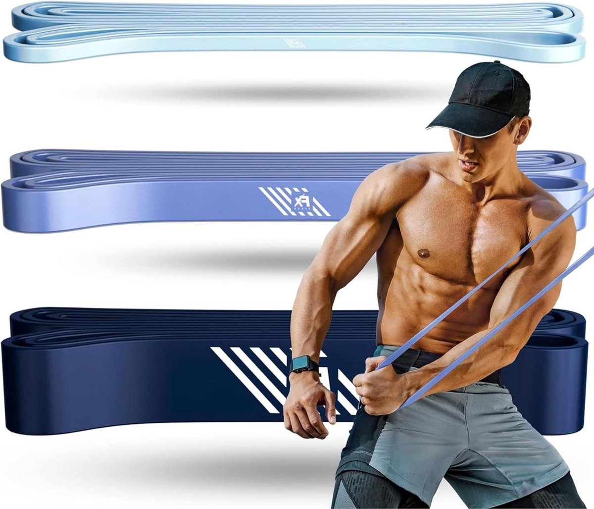 Pull up bands set van 5 weerstandsbanden heavy medium light power workout gear gewichtheffen