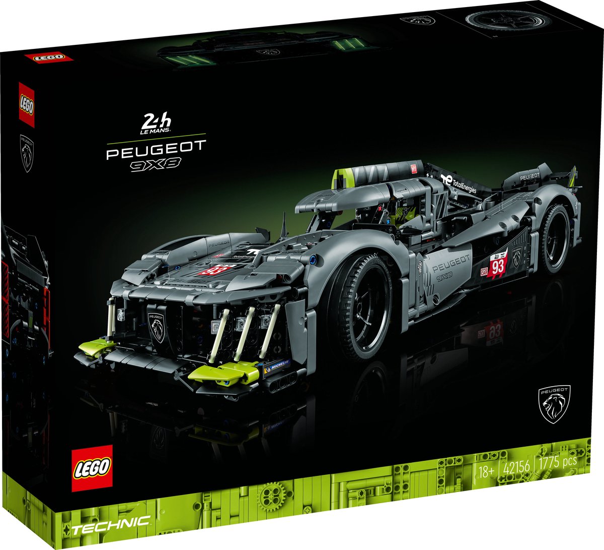 LEGO Technic PEUGEOT 9X8 24H Le Mans Hybrid Hypercar Modelauto Bouwpakket voor Volwassenen - 42156 – foto 5