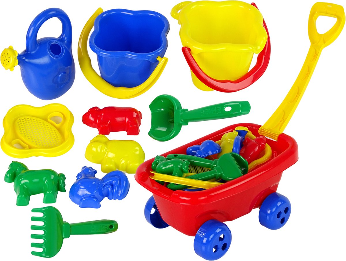 Kit Sable Licorne 6 Pièces Kit De Plage Licorne - 6 Pièces : Seau, Chariot, Pelle, Râteau Et Moule à Sable Jouet Extérieur Enfant