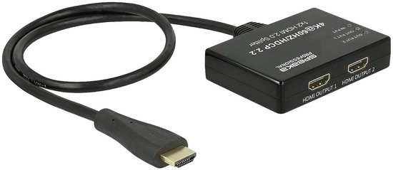 SpeaKa Professional SP-9443508 1 + 2 poorten HDMI-splitter Zwart van SpeaKa Professional — afbeelding 4