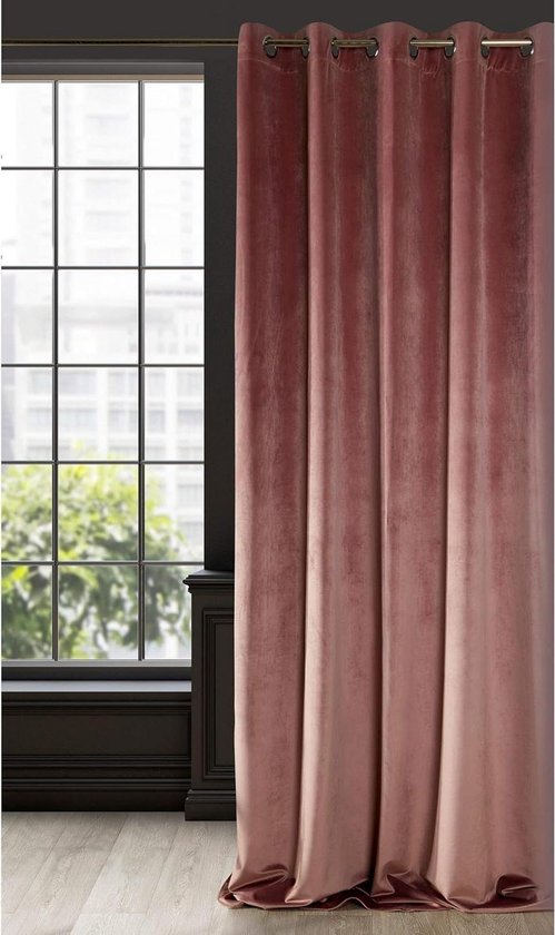 Curtain Velvet Beige Velvet 1 Piece - Soft High Quality - Dark Rose - Elegant Curtain, Screen Door
