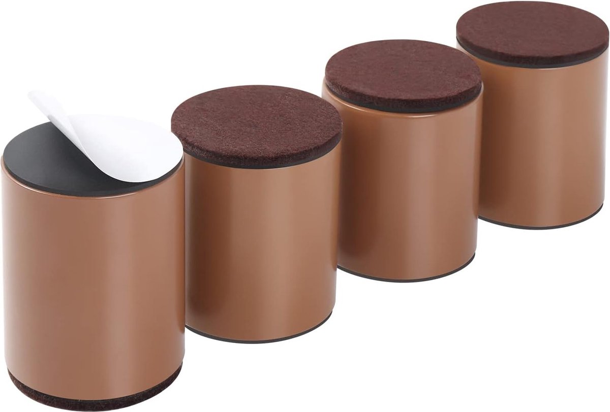 Zelfklevende Bedverhogers van Koolstofstaal - Set van 4 - Verbeter de Opbergruimte - Eenvoudige Installatie - Stijlvol Design - Duurzaam Materiaal - Meubelaccessoire voor Extra Ruimte - Modern en Praktisch