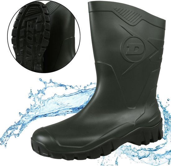 DUNLOP Groene unisex regenlaarzen, beschermende laarzen