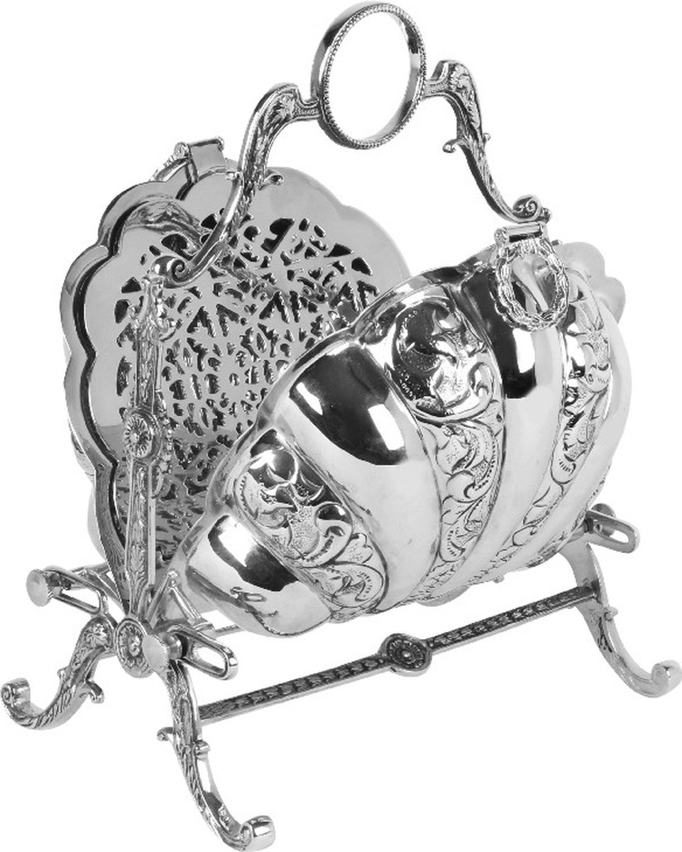Baroque - Decoratieve schaal - Koektrommel 28 cm - Zilver - Koper - 28x22x12 - Brass