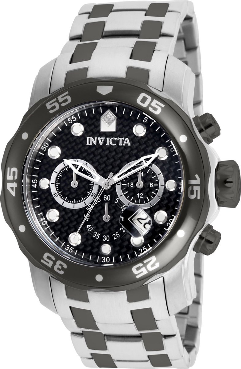 Invicta Pro Diver 14339 Heren Horloge - Waterdicht - Analoog - Quartz Uurwerk - Roestvrij Staal met zwarte Wijzerplaat -48mm