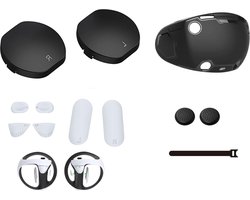 Protective Case Cover Set Compatible for PS VR2 VR Headset - Silicone Shell Lens Cover Controller - Non-Slip Silicone Pads Rocker Cap