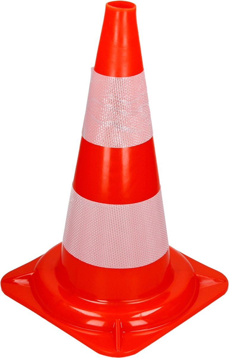 Verkeerskegel waarschuwingskegel verkeerskegel 47 cm oranje/wit