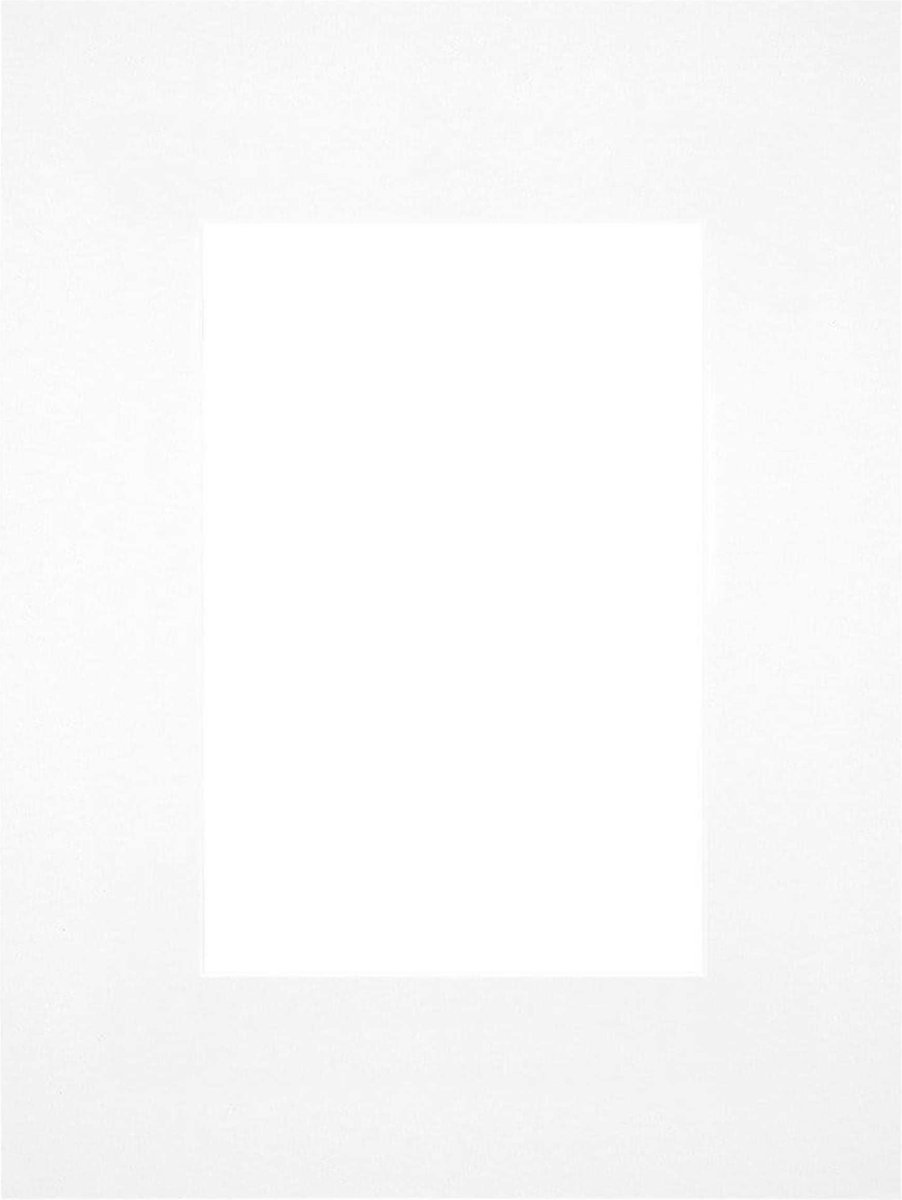 Passe-Partout Fotomaat 10x15 cm - Lijstmaat 18x24 cm - Wit - Museumkarton - Fotolijst niet inbegrepen