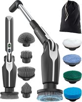 Heevey Elektrische Schoonmaakborstel - Schrobborstel - Poetsmachine - Schrobber - Scrubber - 8 opzetstukken - Geschikt voor badkamer & keuken