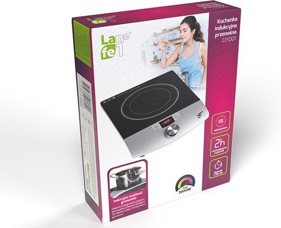 Lafe - Elektrische Kookplaat - Inductiekookplaat - Campingkooktoestel - Elektrisch - Draagbaar - 2000W - CIY 001 - LCD-display — afbeelding 4
