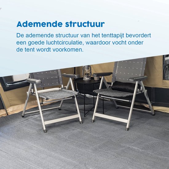 ProPlus Tenttapijt - 300 x 500cm - Tenttapijt Caravan - Gronddoek Tent - Voortenttapijt - Kampeertapijt - Water - en Vuil Doorlatend - Sterk materiaal - UV-gestabiliseerd - Blauw/wit van ProPlus — afbeelding 5