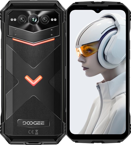 Foto: Doogee v max plus nl 6 58inch robuuste smartphone 5g 16gb 20gb ram 512gb rom 200mp ai 22000mah android 14 0 zwart