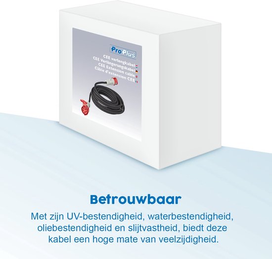 Verlengsnoer met rode en witte CEE stekkers en koppelingen, Zwart.