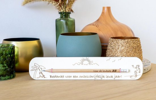 Foto: Potlood bedankt voor het onbeschrijfelijk leuk jaar juf dankjewel leerkracht cadeau origineel einde schooljaar geschenkbox geschenkset duurzaam afscheidscadeau bedanking