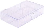 Boîte de rangement avec 8 compartiments fixes pour fournitures d'artisanat, pierres, pixels, diamants ou bijoux