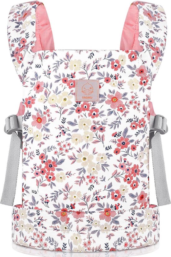 Porte-poupée écharpe pour enfants accessoires de poupée bébé landau de poupée sacs de transport de poupée à partir de 3 ans 100% coton - fleurs de cire rose