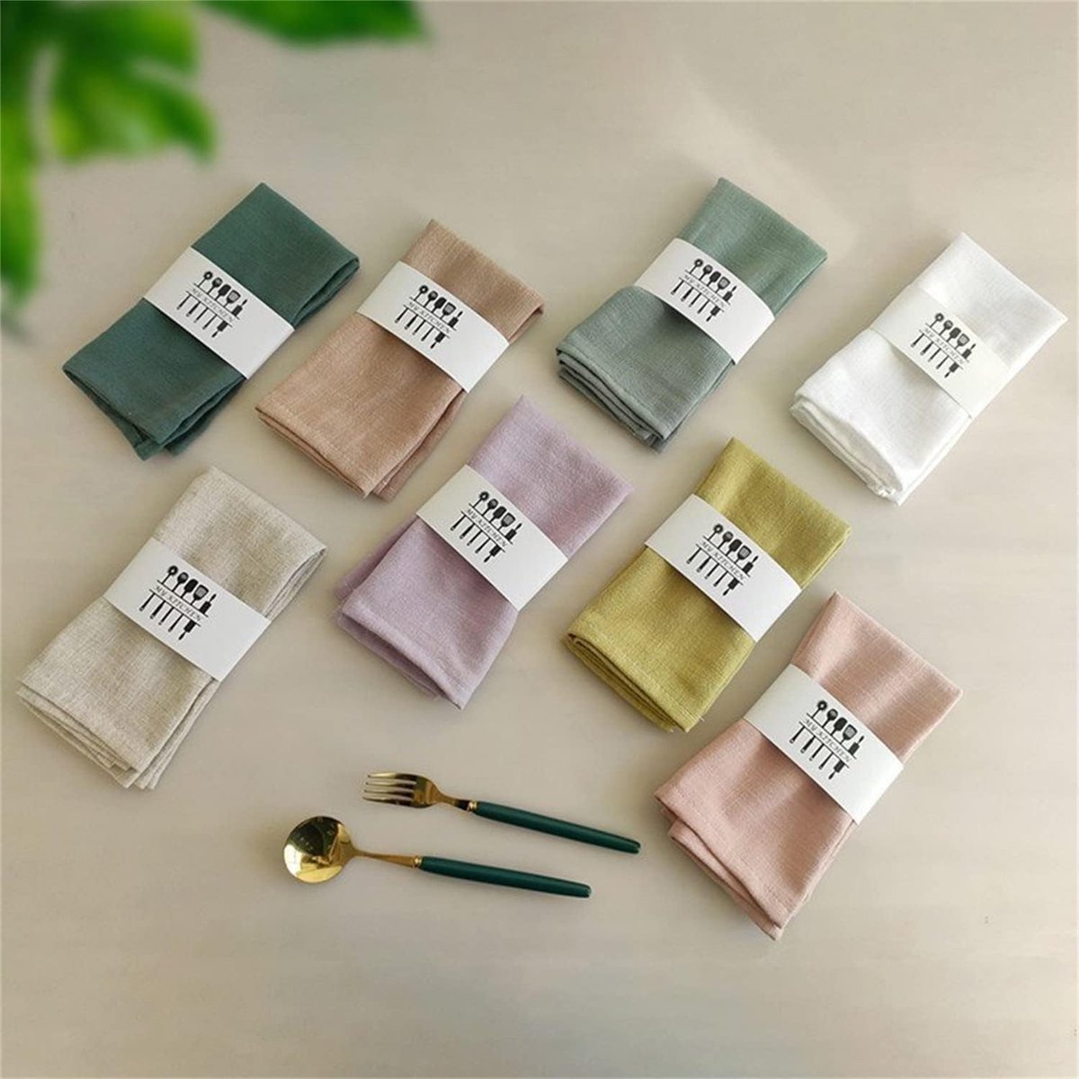Stoffen servetten, 6 stuks, katoenen stoffen servetten, met kwastjes, voor Kerstmis, verjaardagen, bruiloften, 42 x 42 cm