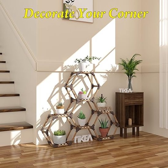 QUMENEY 8-Tier Metal Plant Stand Multiple Flower Pot Holder Shelves